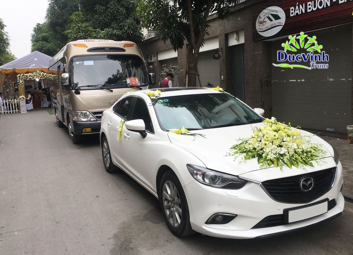 Cho thuê xe cưới Mazda 6 màu trắng